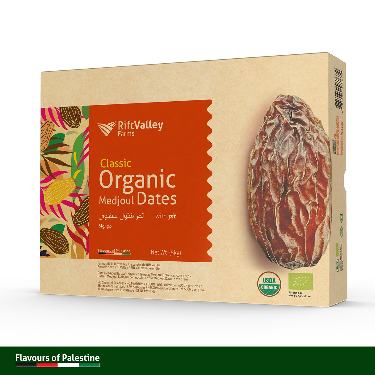 Palästinensiche Bio Medjool Classic 5KG - Rift Valley Farms