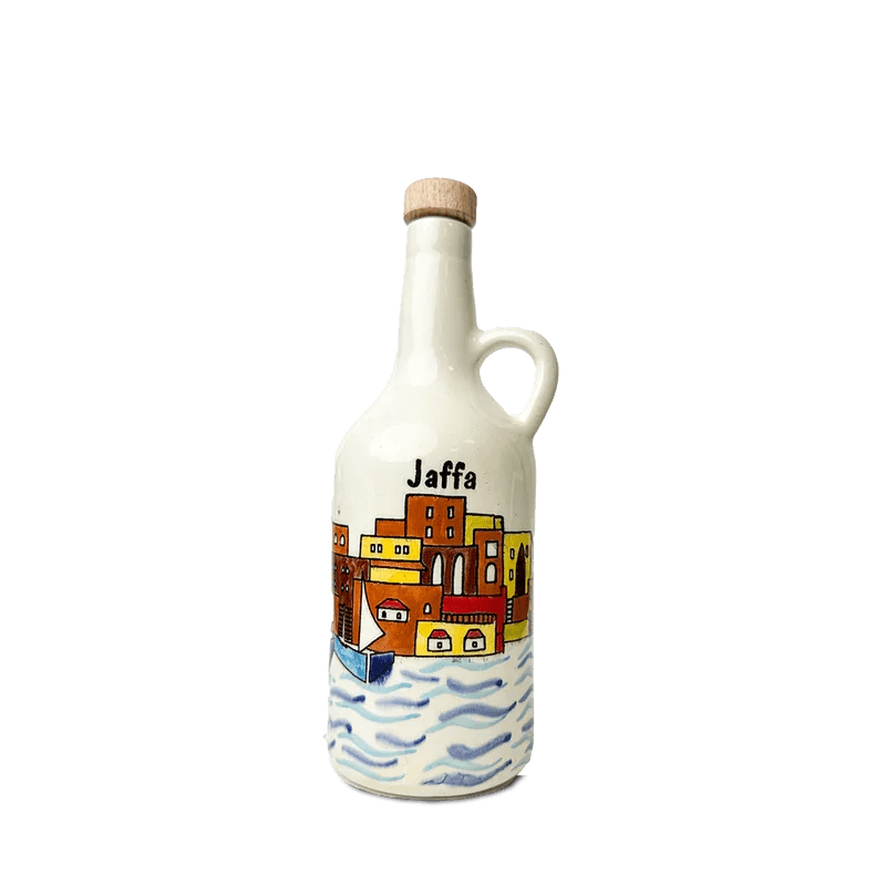 Handgemalte Keramik-Olivenölflasche + 500 ml Olivenöl - Rift Valley Farms EU