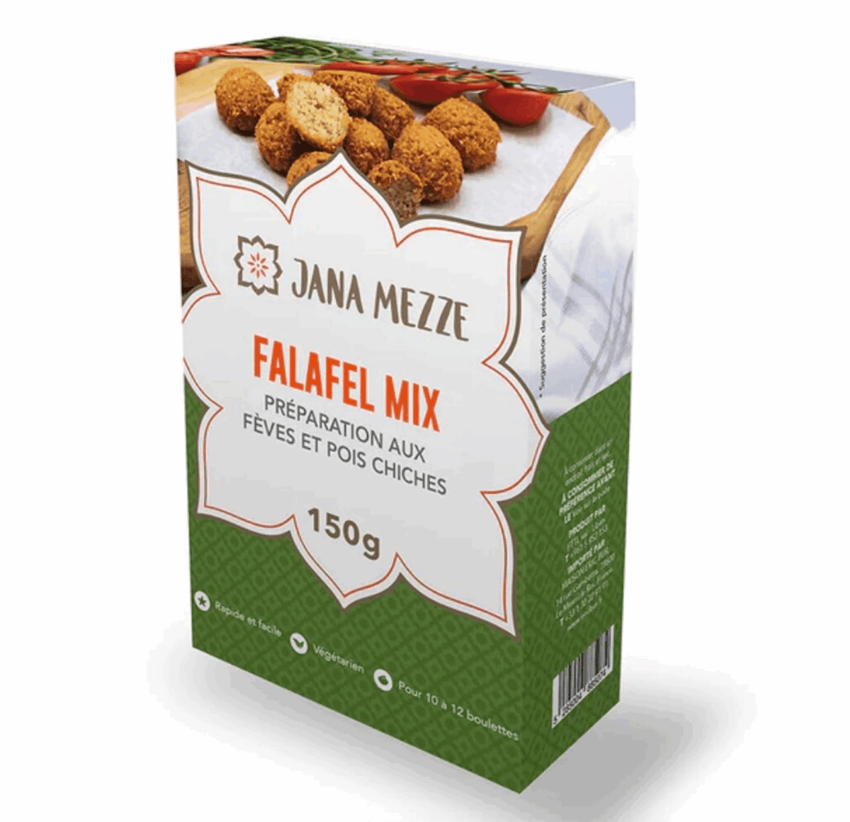 JANA Mezzé – Falafel Mix – Zubereitung mit Saubohnen und Kichererbsen – 150g – Fertigmischung – product view 1