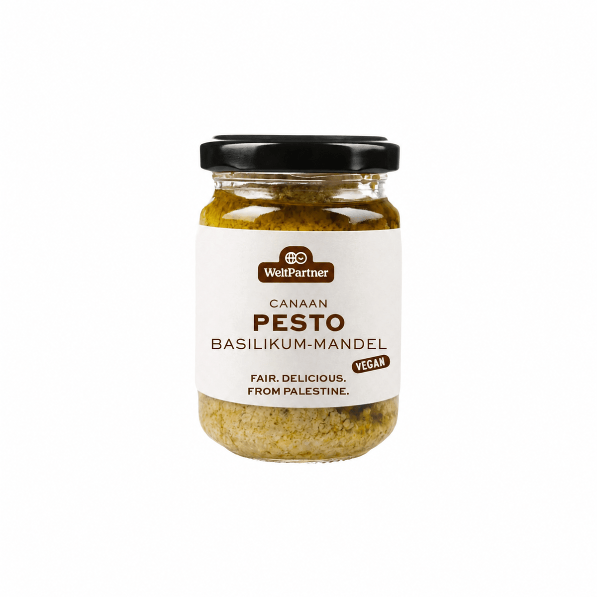 Pesto Basilikum-Mandel aus Palästina, vegan – 130 g – product view 1
