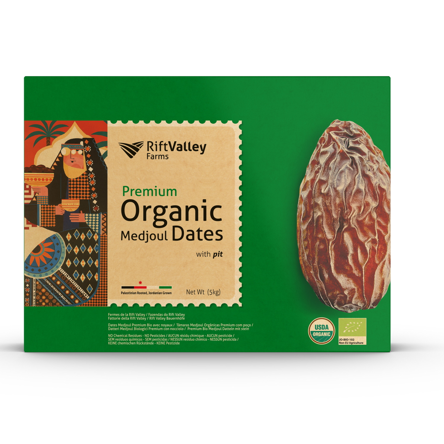 Bio Medjool Premium Datteln aus Jordanien 5KG -  Rift Valley Farms - Ernte 25/26