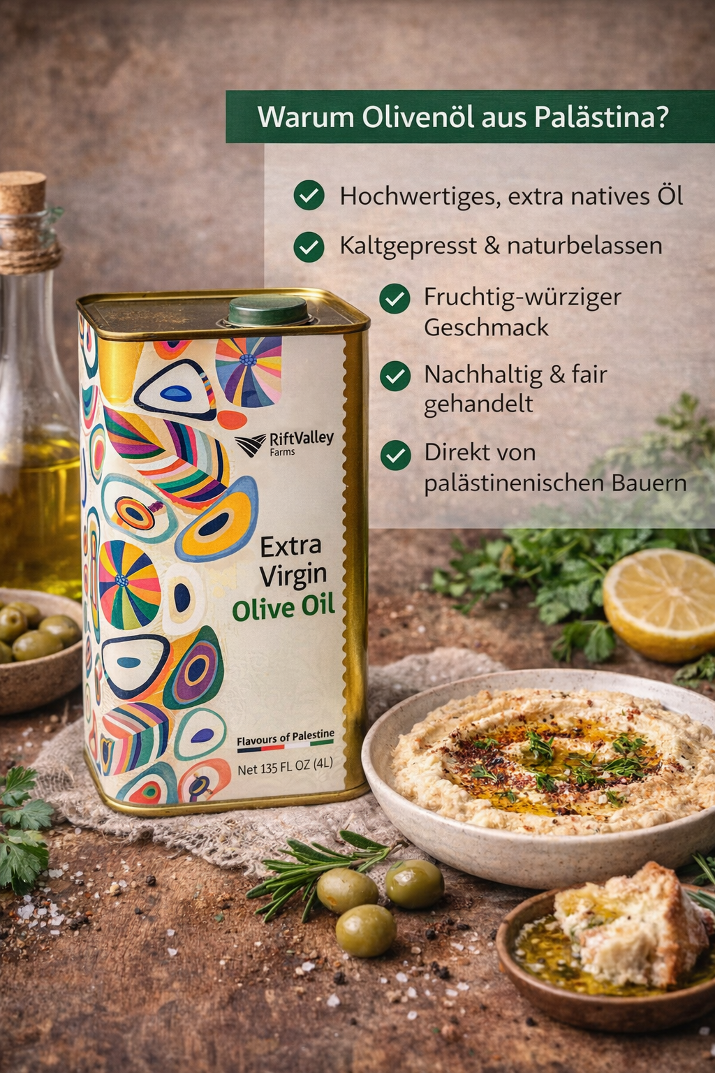 Extra Natives Olivenöl aus Palästina Aktuelle Ernte im Kanister