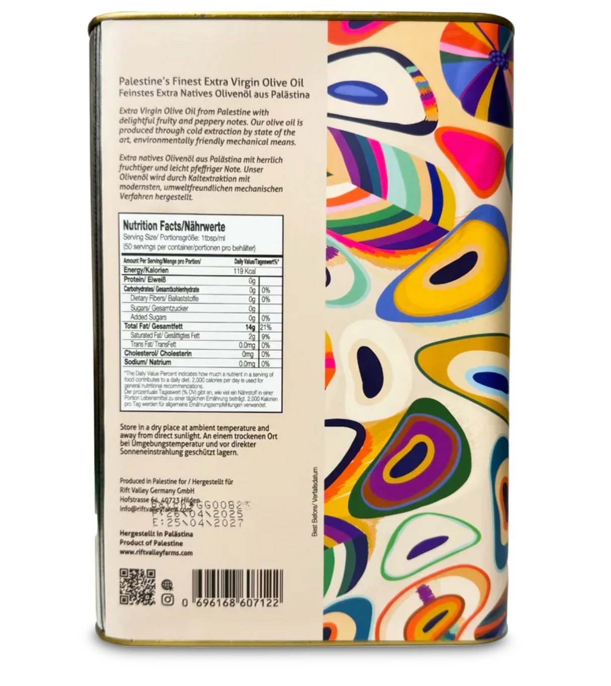 Extra Natives Olivenöl aus Palästina Aktuelle Ernte Kanister