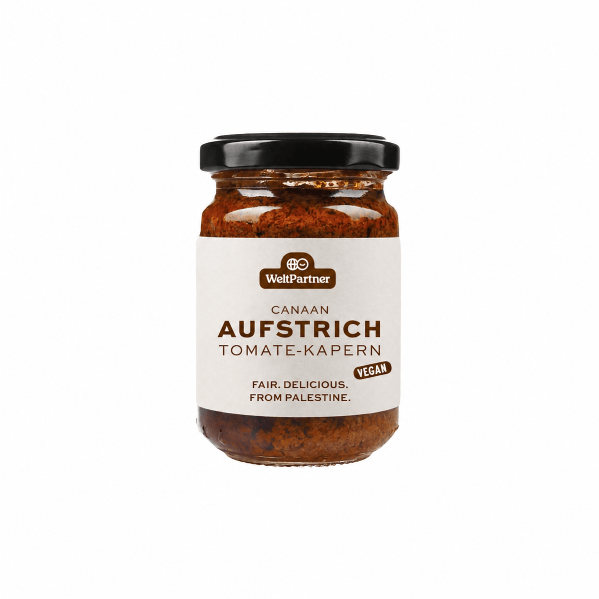 Aufstrich Tomate-Kapern aus Palästina, vegan – 130 g – product view 1