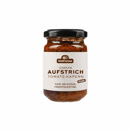 Aufstrich Tomate-Kapern aus Palästina, vegan – 130 g - Rift Valley Farms EU