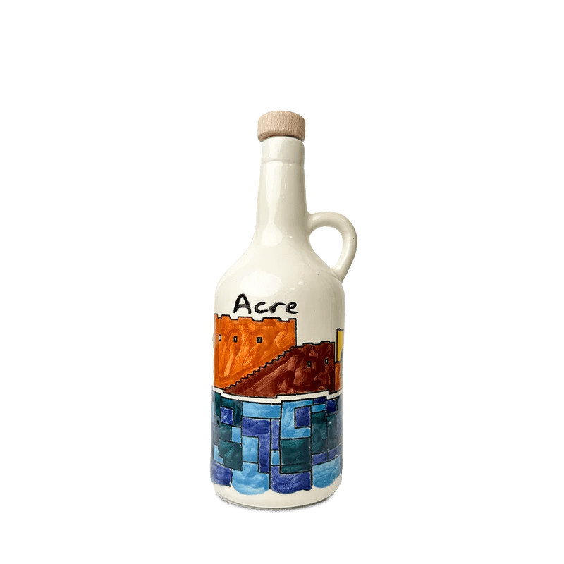 Handgemalte Keramik-Olivenölflasche + 500 ml Olivenöl - Rift Valley Farms EU