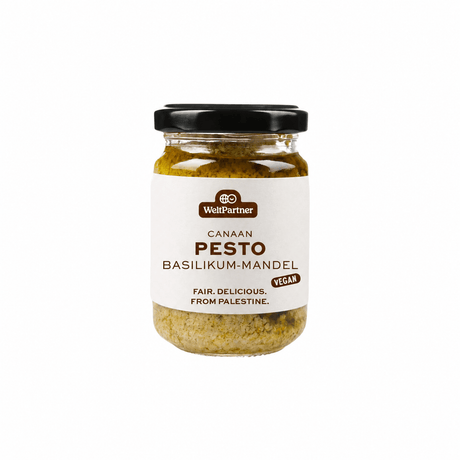 Pesto Basilikum-Mandel aus Palästina, vegan – 130 g - Rift Valley Farms EU