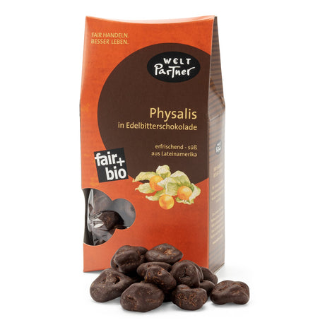 Physalis in Edelbitterschokolade, bio – 100 g - Rift Valley Farms EU
