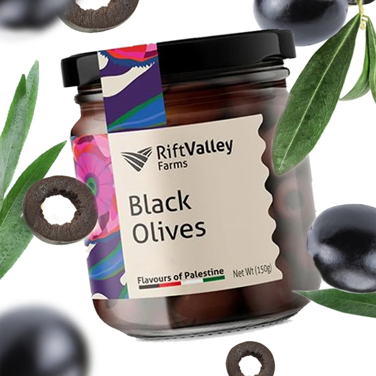 Schwarze Oliven aus Palästina 150g - Rift Valley Farms EU