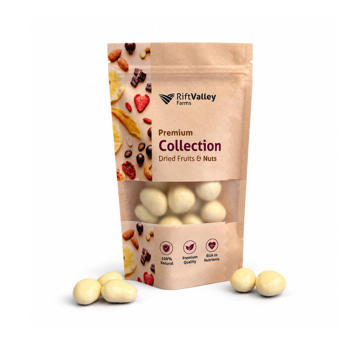 Weiße Schoko-Erdbeeren 150 g Schoko-Früchte Rift Valley Farms