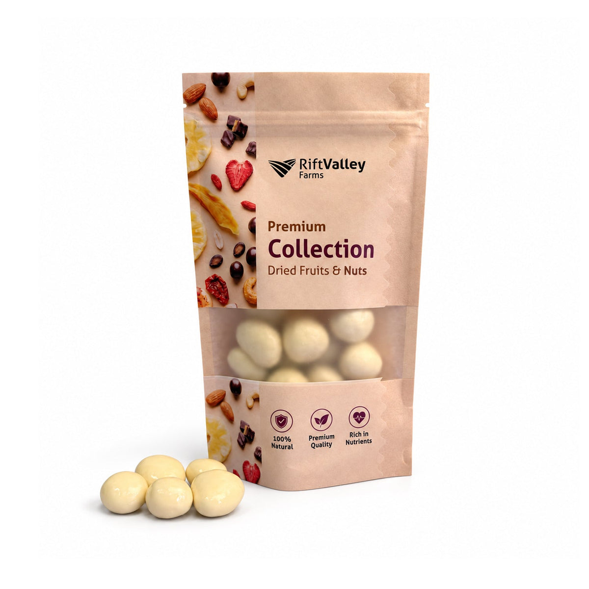 Weiße Schoko-Erdbeeren 150 g Schoko-Früchte Rift Valley Farms